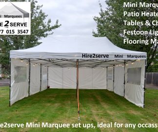 9m x 6m mini marquee - up to 50 people